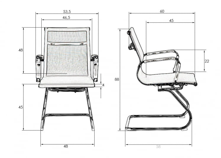 Офисное кресло для посетителей ДОБРИН CОДЙ МЕСХ (бежевый (22039)) / DOBRIN CODY MESH_8
