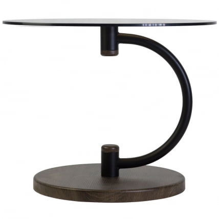 Стол журнальный Дуэт 13Н Черный, дуб маррон / стекло тонированное_1