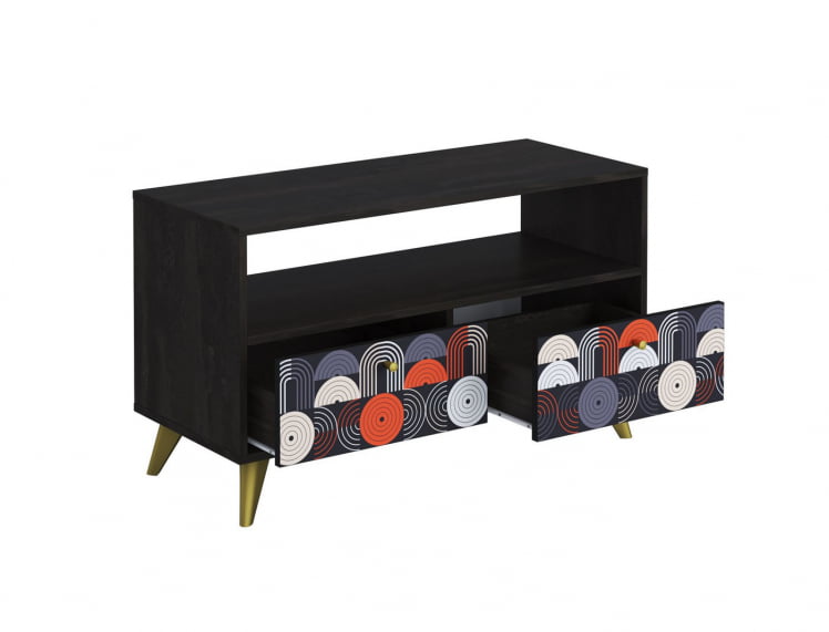 Тумба консольная ТМ-005 АРТ Угольный камень/VINIL_1