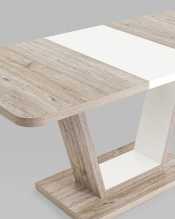 Стол раскладной Веcтор 120-160 Дуб анкона-белый / Vector_4