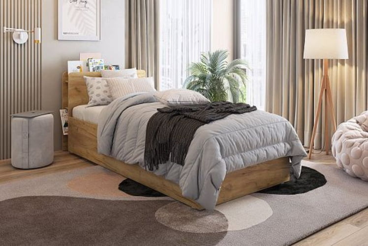 Кровать с основанием Юниор ZO.SMU-02 белое дерево_4