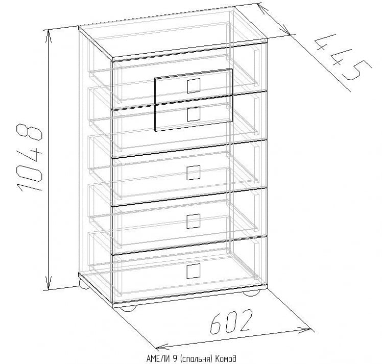 Комод АМЕЛИ 9 Дуб отбеленный (спальня)_1