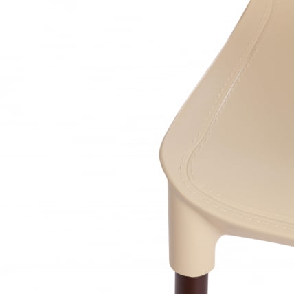 Стул GENIUS (mod 75) металл/пластик, 46x56x84cм, бежевый/коричневые ножки_7