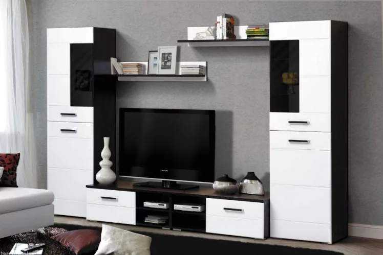 Набор мебели для гостиной Грация 1.6 МДФ глянец Венге/Венге шелк_0