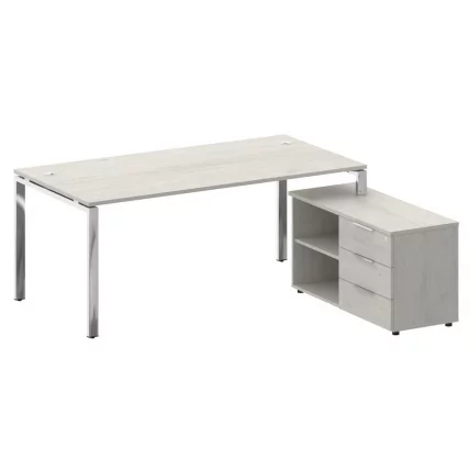 Стол рабочий руководителя с опорной тумбой левый METAL SYSTEM DIRECT БГ.СРТ-5.9 Пр Дуб Наварра_0