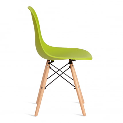 Стул CINDY (EAMES) (mod. 1801) дерево бук/металл/сиденье пластик, 45x51x82 см, Olive (оливковый)_1