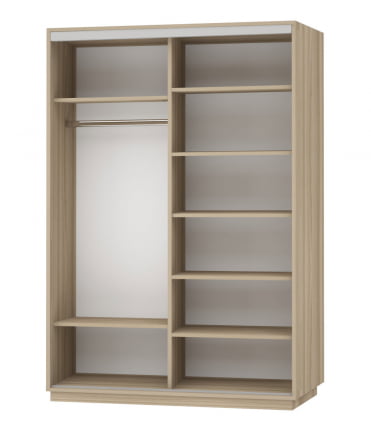 Шкаф-купе двухдверный Экспресс Дуо Комби 1600х2200h Ясень шимо светлый_1