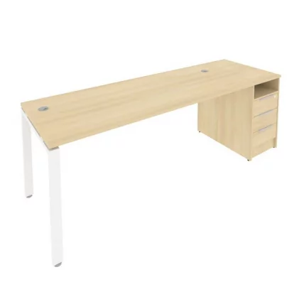 Рабочая станция с опорной тумбой Metal System Б.РС-СТП -1.5 Акация/Белый_0