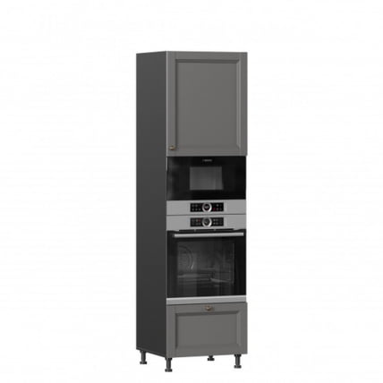 Шкаф для посуды 600 с 4 дверями Амели-3 ЛД 299.470.000.054 Черный Оникс серый_1