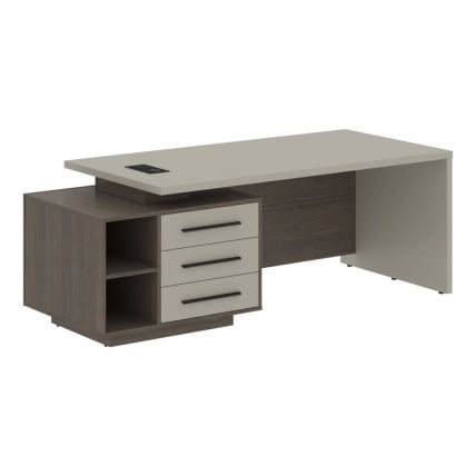 Стол руководителя левый VELION VCT 2190 L Аметист Дуб Сильвер_0