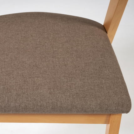 Стул мягкое сидение VERSA (Верса) каркас бук, сиденье ткань, 54,5*56*74см, Натуральный + Коричневый_4