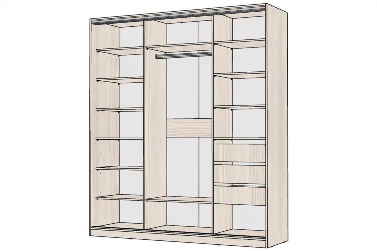 Шкаф-купе 2-х дверный Виктория 2000х584х2300, Бодега светлая 20ДЛДЗ-ПППЯ-Бс 310-1657_1
