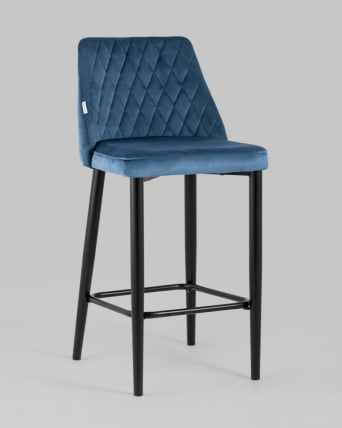 Стул полубарный Диего велюр Пыльно-синий_1