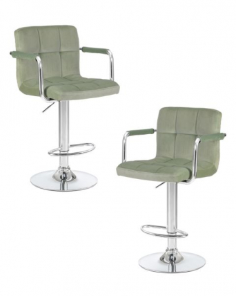 Стул барный DOBRIN KRUGER ARM (мятный велюр (MJ9-87)) 2 шт_0