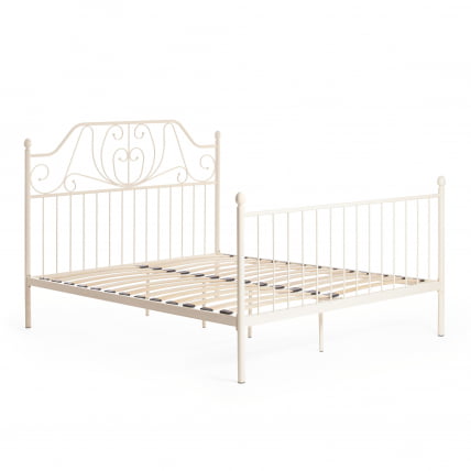 Кровать ERIC Wood slat base металл, 160*200 см (Queen bed), Белый (butter white)_1