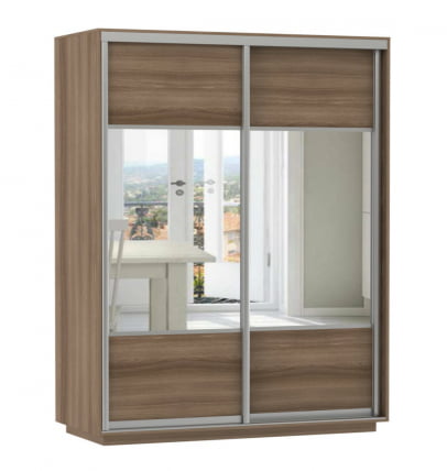 Шкаф-купе двухдверный Экспресс Дуо Комби 1600х2400h Ясень шимо тёмный_0