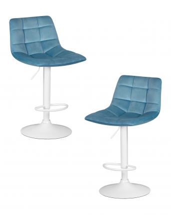 Стул барный DOBRIN TAILOR WHITE (пудрово-голубой велюр (MJ9-74)) 2 шт_0
