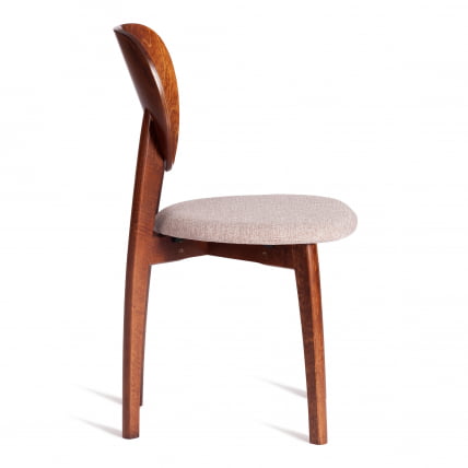 Стул ДИАМАНТЕ мягкое сидение бук, 42кс42кс85см, коричневый, ткань воол карамел, бежевый / DIAMANTE 42x42x85см, wool caramel,_1