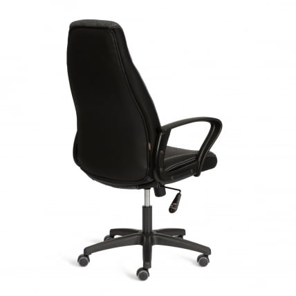 Кресло INTER (24) кож/зам/ткань, черный/серый, 36-6/207/TW-12/TW-11_2