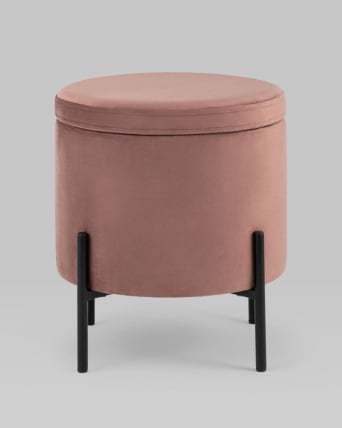 Пуф Грейс с ящиком велюр Пыльно-розовый_2