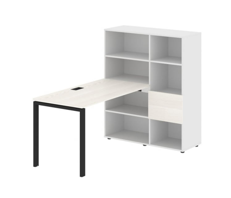 Рабочая станция EDIS EURST 1113 Ясень Траун Черный Белый_0