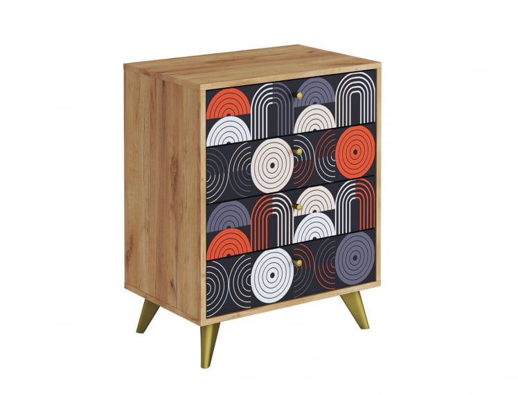 Комод Фьюжн КМ-001 дуб крафт золотой/VINIL_0