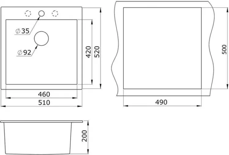 Кухонная мойка GRANULA 5102 Пирит_1