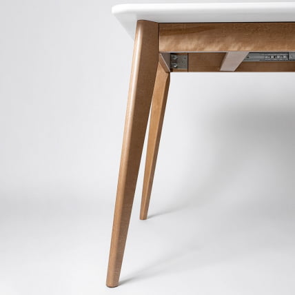 Стол обеденный Пегас Plus 120x75 Эмаль белая Морилка Дуб золотой_3