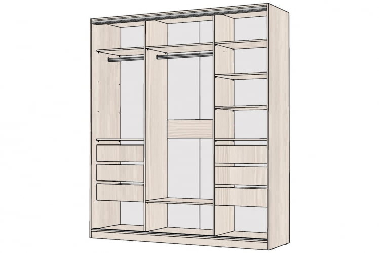 Шкаф-купе 3-х дверный Виктория 2000х584х2300, Бодега светлая 20ДЗЗЗДЗЗЗДЗЗЗ-ЯЯПШ-Бс 310-3247_1