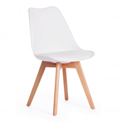 Стул TULIP (mod. 73) / 1 шт. в упаковке дерево/пластик/ПУ, 48.5*52.5*83cм, белый_0