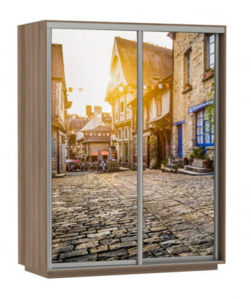 Шкаф-купе двухдверный Экспресс Дуо 1600х2400h Улица/Ясень шимо тёмный_0