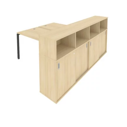 Рабочая станция с опорным шкафом-купе Metal System Б.РС-СШК-4.3 Акация/Антрацит_0