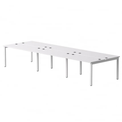 Бенч-система на 6 мест на металлокаркасе, опоры 90 гр Everprof EVO 254S218 (4140) Белый_0