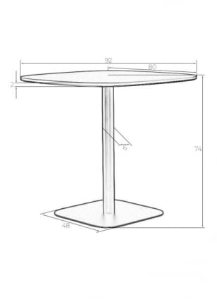 Стол обеденный ДОБРИН ОТИС (белая столешница, черное основание) / DOBRIN OTIS_6