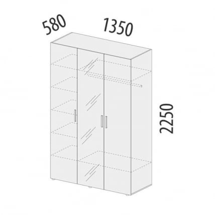 Шкаф трехдверный с зеркалом Николь 901.12_4