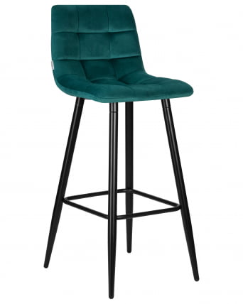 Стул барный DOBRIN NICOLE (черные матовые ножки, морской волны велюр (108-119))_0
