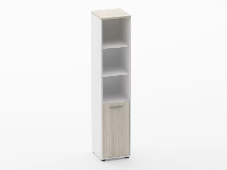 Шкаф 4 узкий верх открытый, низ закрытый Deka 10.19.11Пр Дуб Сантана светлый/Белый_0