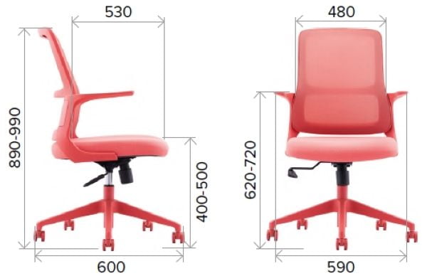 Операторское кресло Everprof Elf Сетка Красный_5