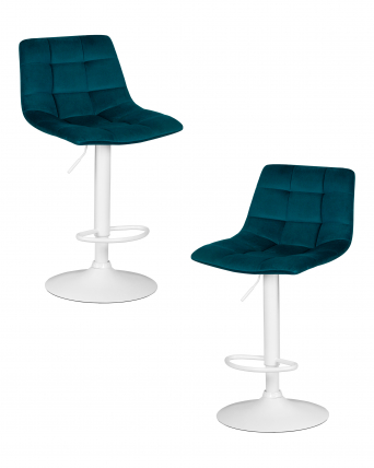 Стул барный DOBRIN TAILOR WHITE (морской волны велюр (MJ9-99)) 2 шт_0