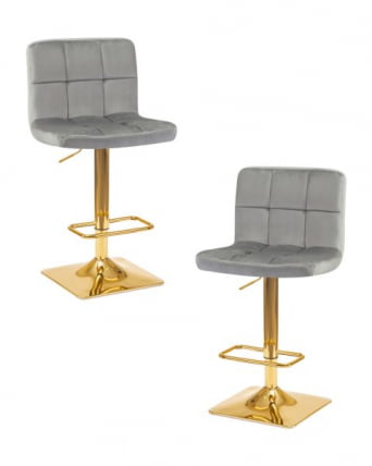 Стул барный ДОБРИН ГОЛДИЕ (серый велюр (МДЖ9-75)) 2 шт / DOBRIN GOLDIE (MJ9-75))_0