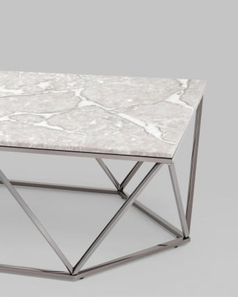 Журнальный столик Авалон black 122*66 Серый мрамор_2