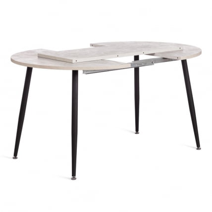 Стол VELETA ЛДСП/HPL/металл, 100 x 100+40 x 75 см, Дуб Порфир/черный_3