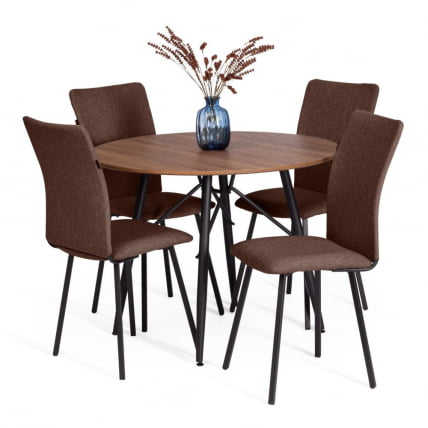 Стул обеденный La Rousse ткань рогожка, 49х50х93, коричневый/черный, 3М7-147_7