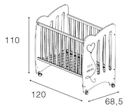 Кровать Micuna Wonderful 120x60 Sky blue/White_2