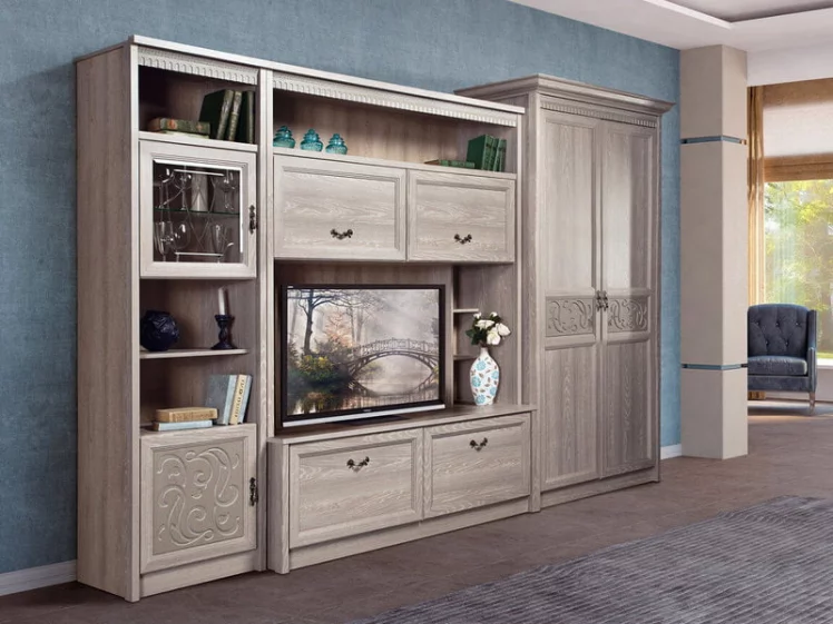 Шкаф угловой с глухим фасадом Лючия 183 Дуб Оксфорд серый_2