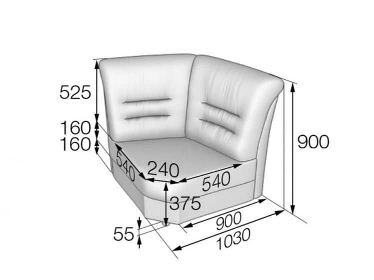 Угловая секция (большая) Премьер V-100/15_2