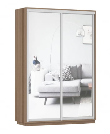 Шкаф-купе двухдверный Экспресс Дуо Экспенс 1400х2200h Ясень шимо тёмный_0