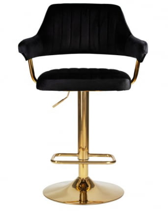 Стул барный ДОБРИН CХАРЛЙ ГОЛД (черный велюр (МДЖ9-101)) 2 шт / DOBRIN CHARLY GOLD (MJ9-101))_6