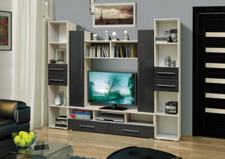 Набор мебели для гостиной Грация 2 МДФ матовый Каштан Львов/Кедр светлый_0