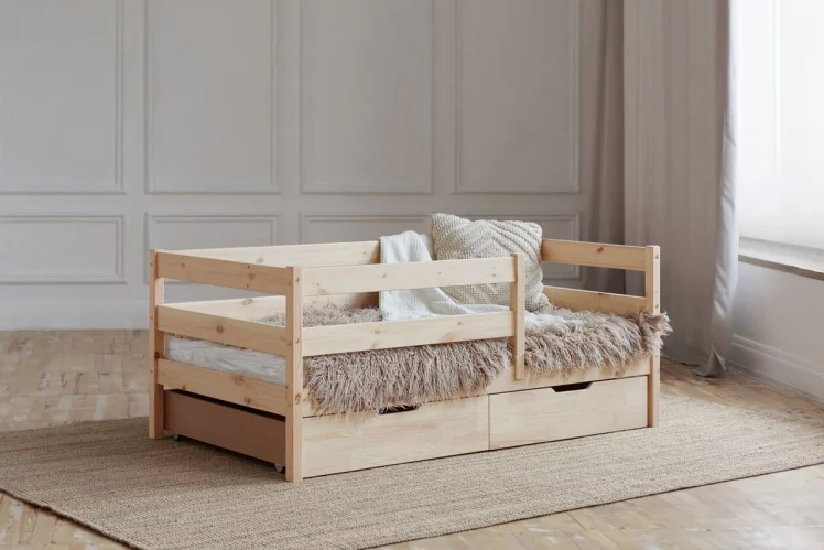 Софа в натуральном цвете с ящиками_0